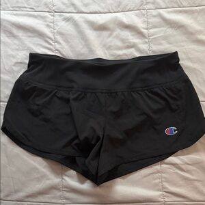 Champion Black Women's Athletic Shorts with Logo